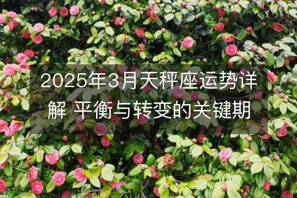 2025年3月天秤座運勢詳解 平衡與轉變的關鍵期