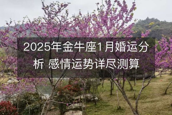 2025年金牛座1月婚運(yùn)分析 感情運(yùn)勢(shì)詳盡測(cè)算